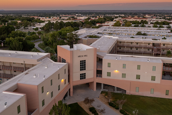 View of Pinon Hall from the outside front