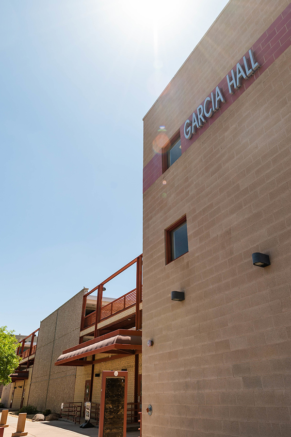 Entrance of Rhodes Garrett Hamiel Hall