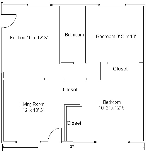 floor plan of a single family home in Tom Fort and Sutherland villages