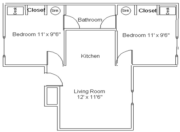 floor plan for an apartment at vista del monte